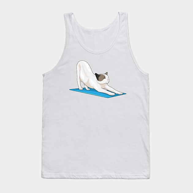 Cat Yoga Meditation Fitness Tank Top by Markus Schnabel